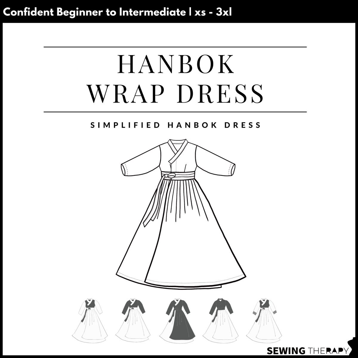 PDF Hanbok Wrap Dress Pattern - Sewing Therapy