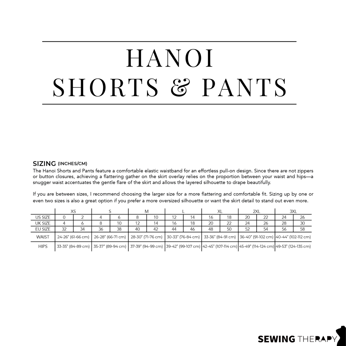 PDF Hanoi Shorts and Pants Pattern - Sewing Therapy