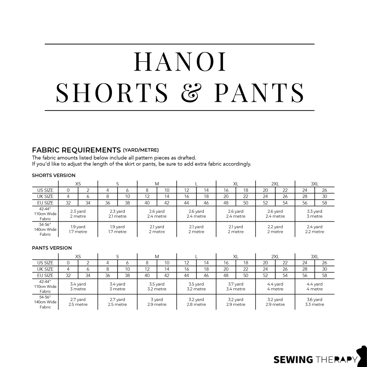 PDF Hanoi Shorts and Pants Pattern - Sewing Therapy