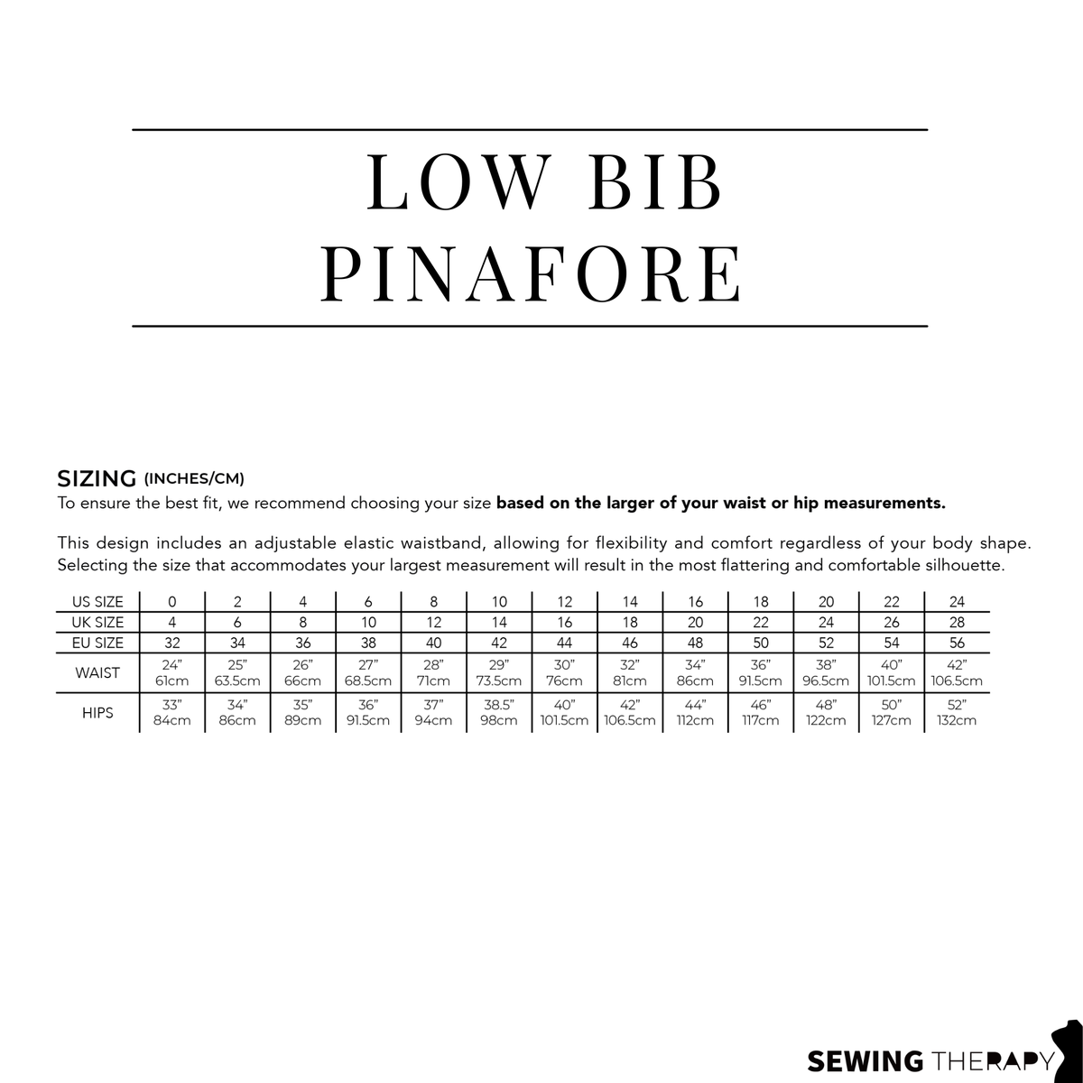 PDF Low Bib Pinafore Pattern - Sewing Therapy