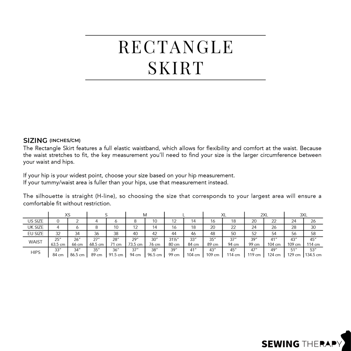 PDF Rectangle Skirt Pattern - Sewing Therapy