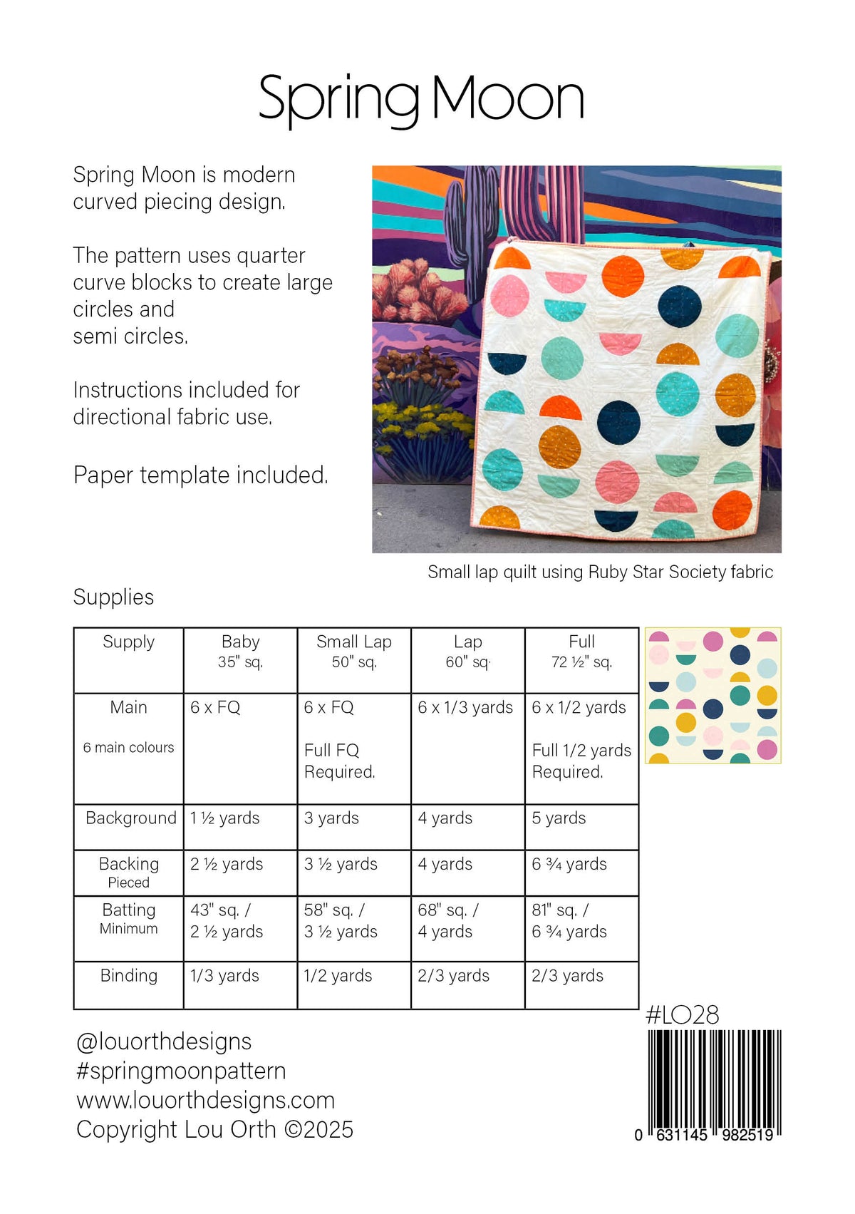 Spring Moon Quilt Pattern
