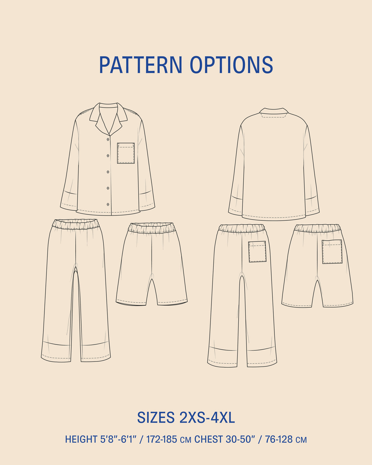 Unisex Pajama set sewing pattern