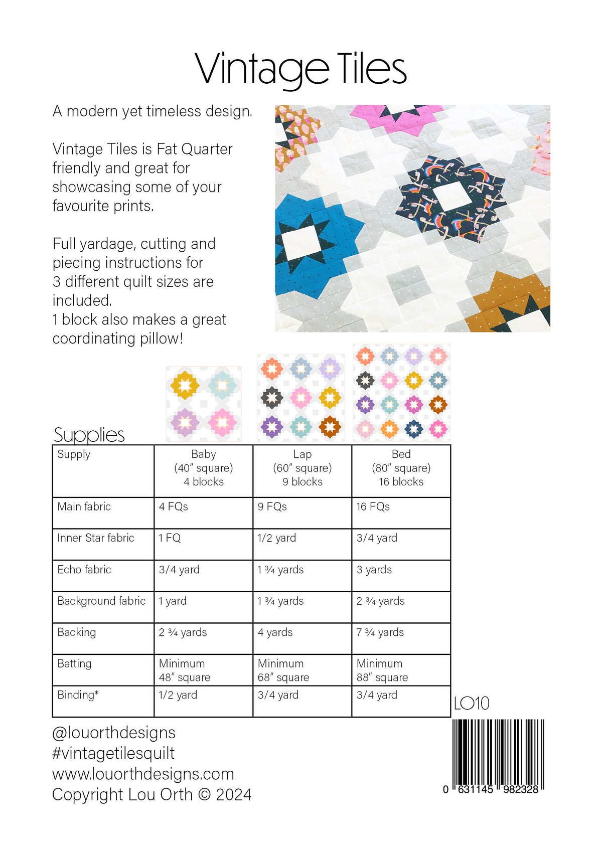 Vintage Tiles Quilt pattern